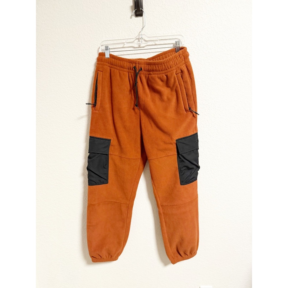 Autumn Mtn Collection Bask Fleece Cargo Joggers Pull On Orange Black Rust Medium - Picture 3 of 7